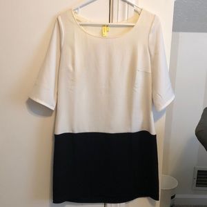 white/off white and black dress